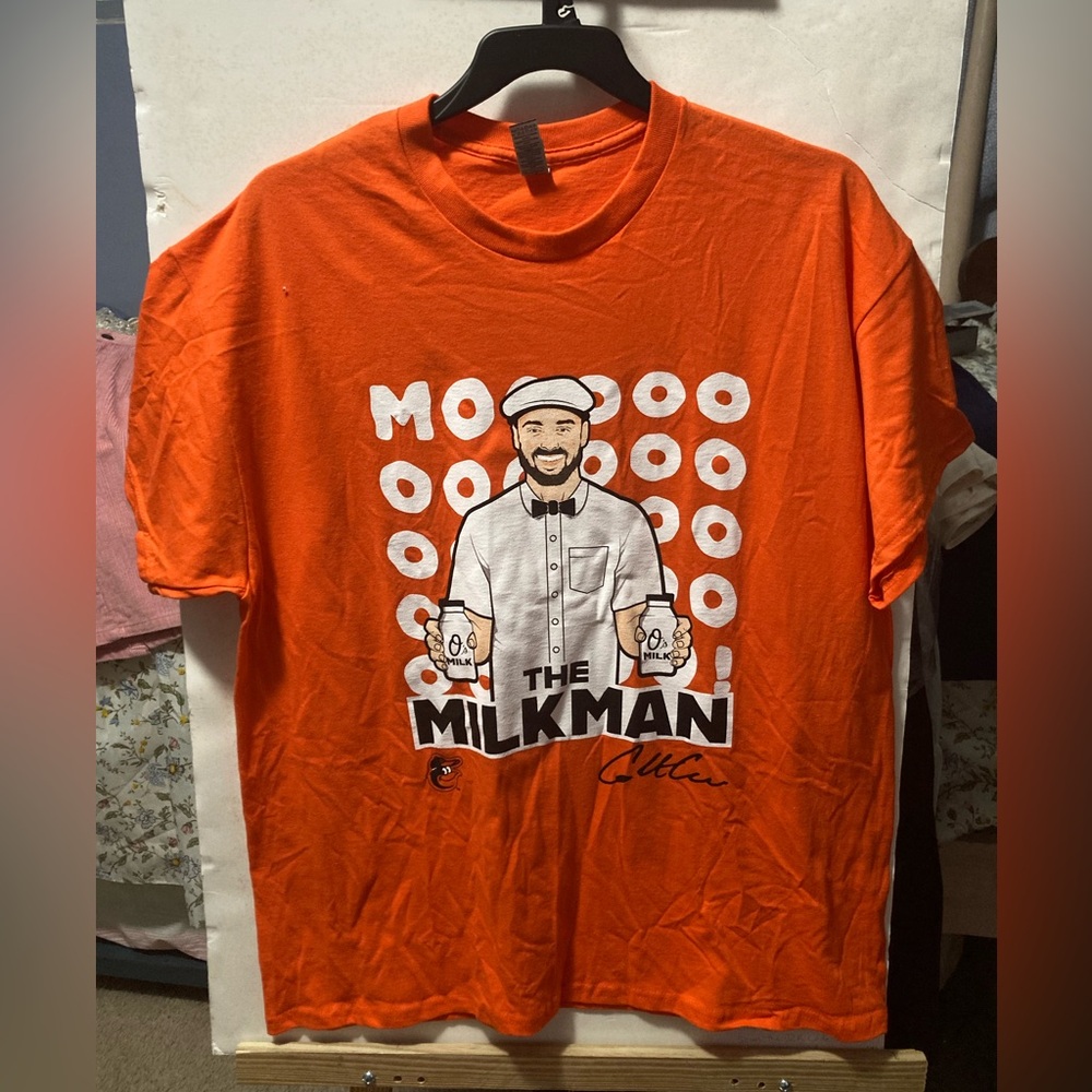 CELEBRATE Each COWSER HOMERUN w/ ORIOLES Adult XL Fanwear Orange T-shirt; NWOT